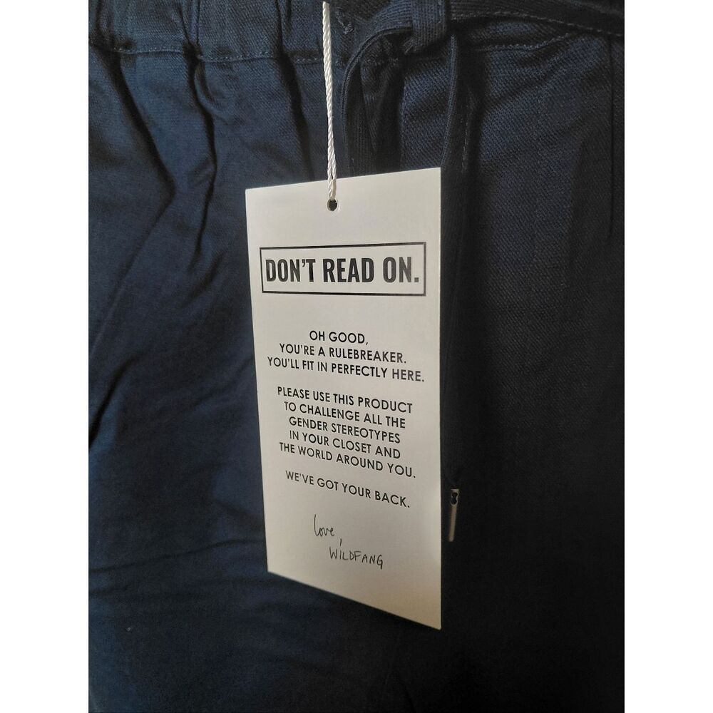Wildfang The Essential Piped Drawstring Pant Navy Blue Size Small Nwt — image 7 of 8